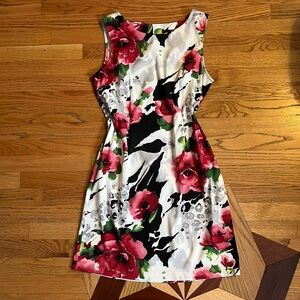 Connected Apparel Red and Black Sleeveless - Floral & Leopard Print - Size 14P